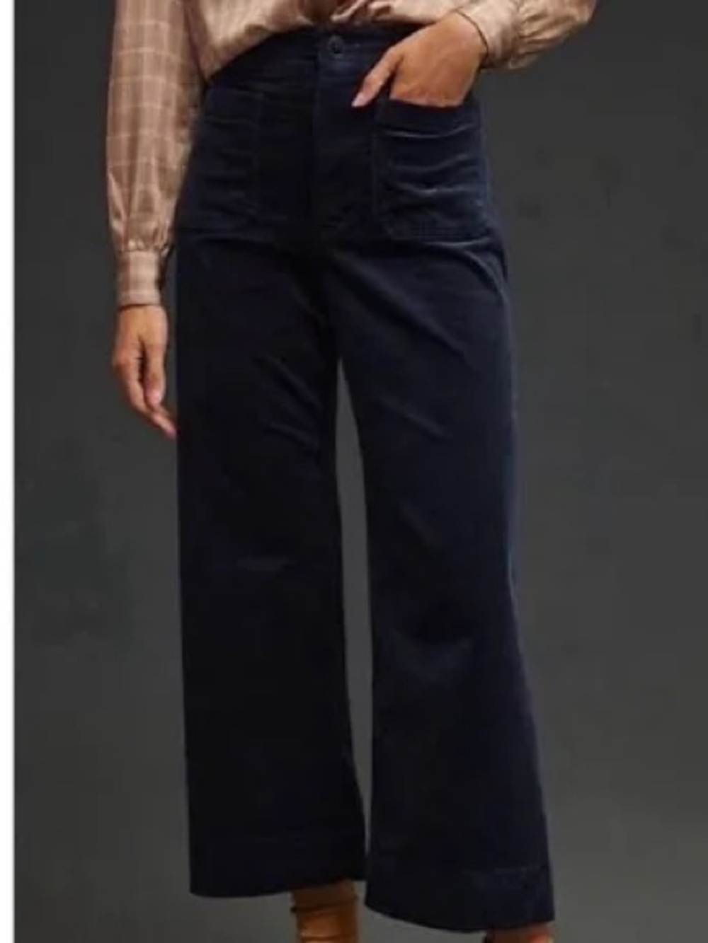 Anthropologie Maeve The Colette Corduroy Wide-Leg Pant Black Size 28